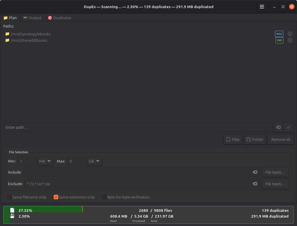 Configure your scan and watch live progress